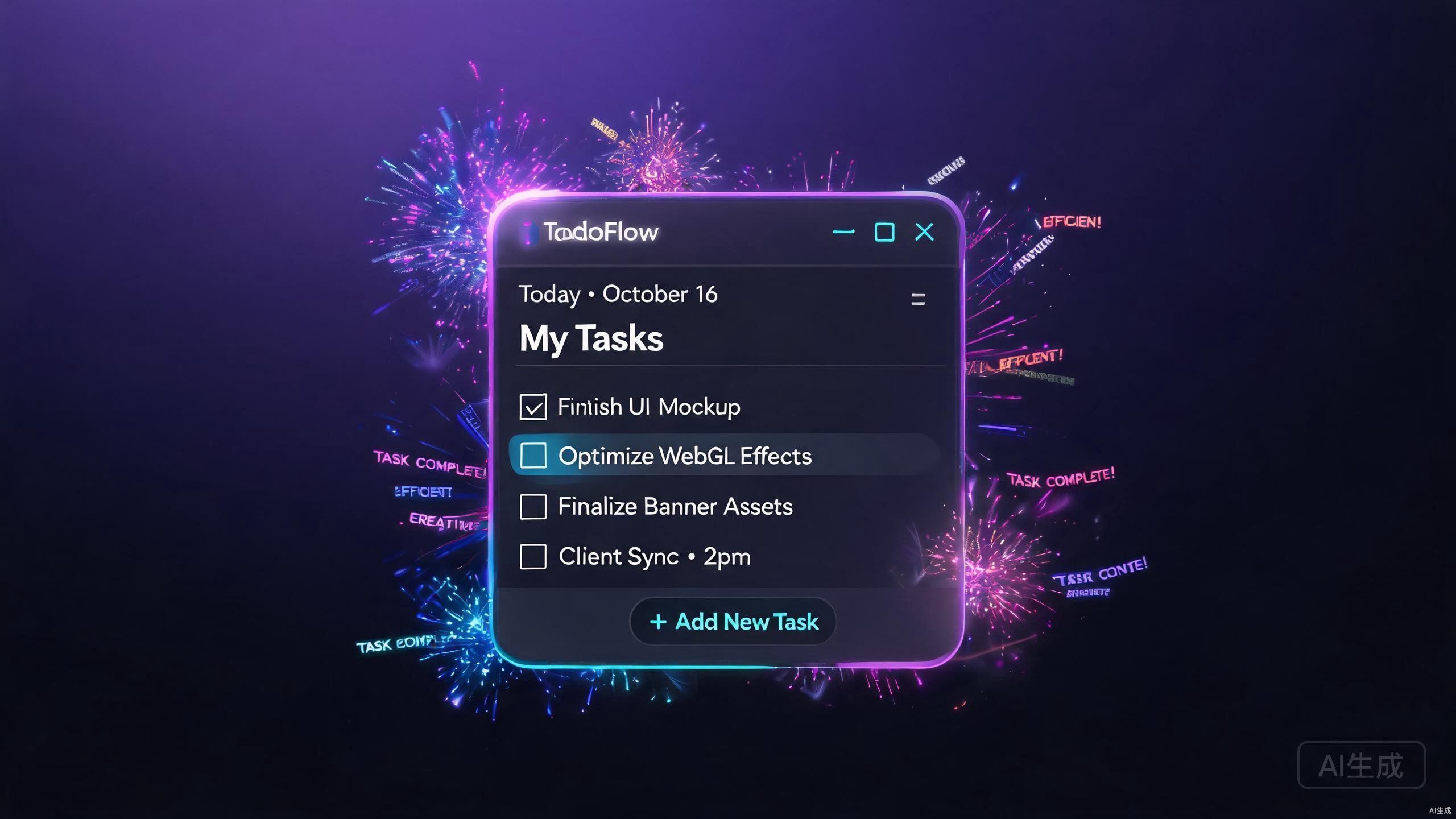 VFX Todo desktop app with visual effects preview